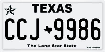 TX license plate CCJ9986