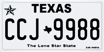 TX license plate CCJ9988