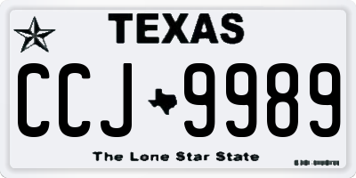 TX license plate CCJ9989