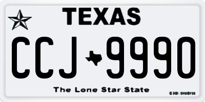TX license plate CCJ9990
