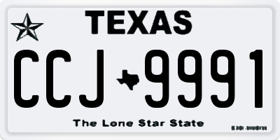 TX license plate CCJ9991