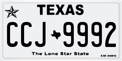 TX license plate CCJ9992