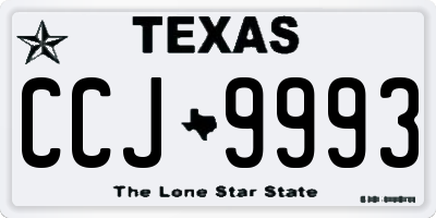 TX license plate CCJ9993