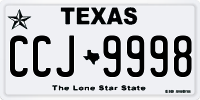 TX license plate CCJ9998