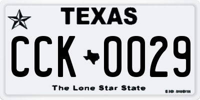 TX license plate CCK0029