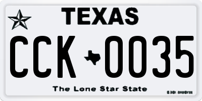 TX license plate CCK0035