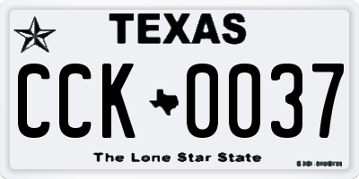 TX license plate CCK0037