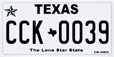 TX license plate CCK0039