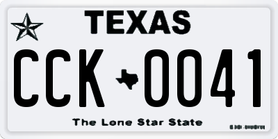 TX license plate CCK0041