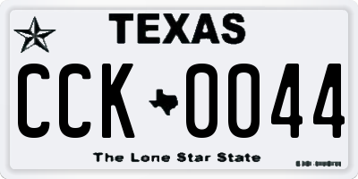 TX license plate CCK0044