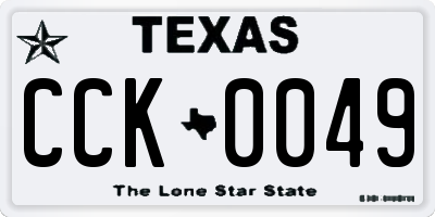 TX license plate CCK0049