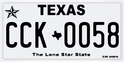 TX license plate CCK0058