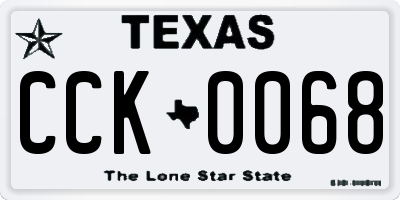 TX license plate CCK0068