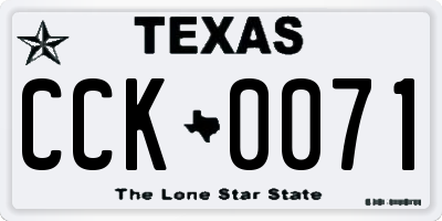 TX license plate CCK0071