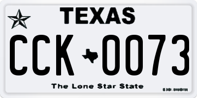 TX license plate CCK0073