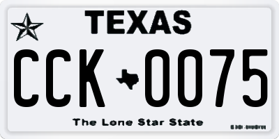 TX license plate CCK0075