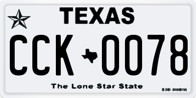 TX license plate CCK0078