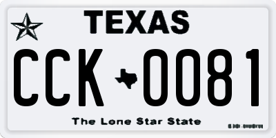 TX license plate CCK0081
