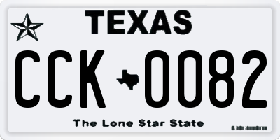 TX license plate CCK0082