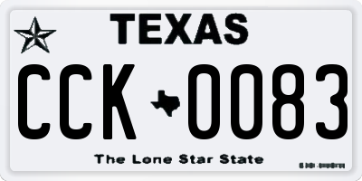 TX license plate CCK0083