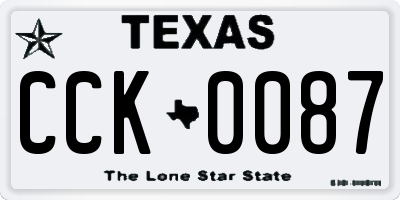 TX license plate CCK0087