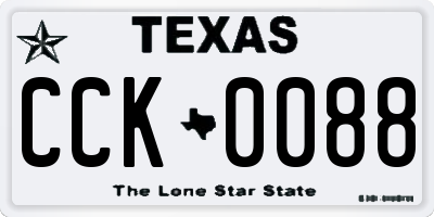 TX license plate CCK0088