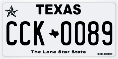 TX license plate CCK0089