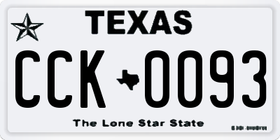 TX license plate CCK0093