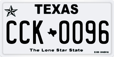 TX license plate CCK0096