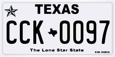 TX license plate CCK0097