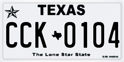 TX license plate CCK0104