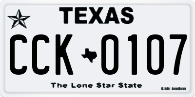 TX license plate CCK0107