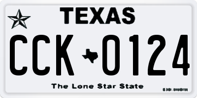 TX license plate CCK0124