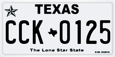 TX license plate CCK0125