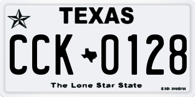 TX license plate CCK0128