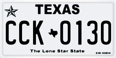 TX license plate CCK0130