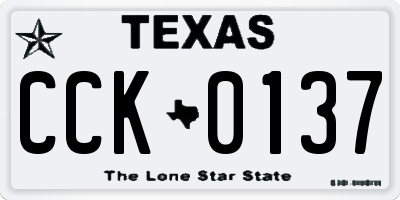TX license plate CCK0137