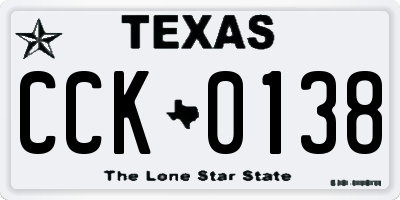 TX license plate CCK0138