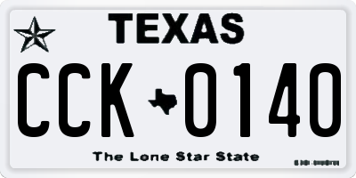 TX license plate CCK0140