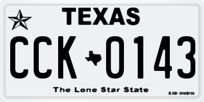 TX license plate CCK0143