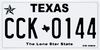 TX license plate CCK0144