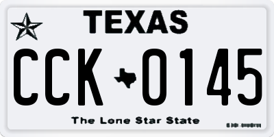 TX license plate CCK0145