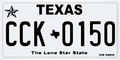 TX license plate CCK0150