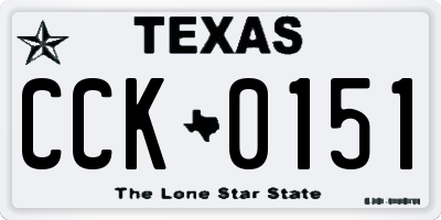 TX license plate CCK0151