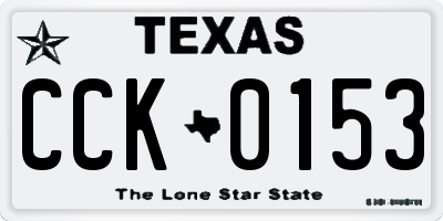 TX license plate CCK0153