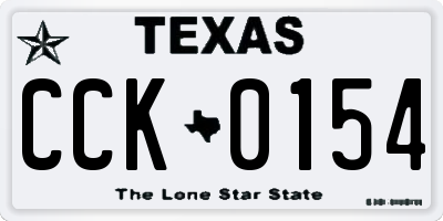 TX license plate CCK0154