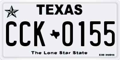 TX license plate CCK0155