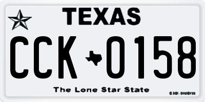 TX license plate CCK0158