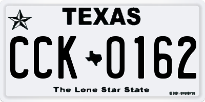 TX license plate CCK0162