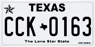 TX license plate CCK0163
